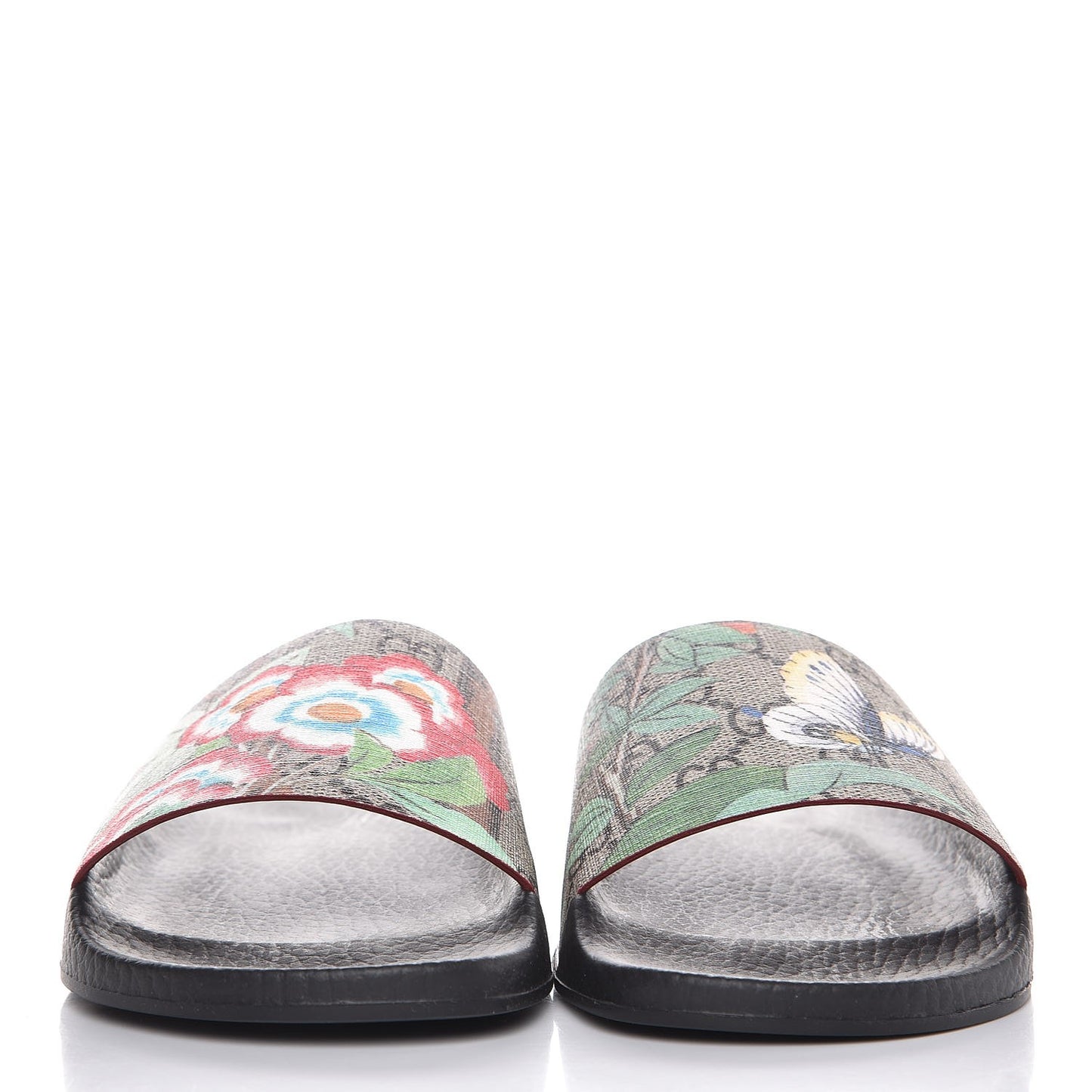 GG Supreme Monogram Tian Womens Slide Sandals 36 Beige Multicolor