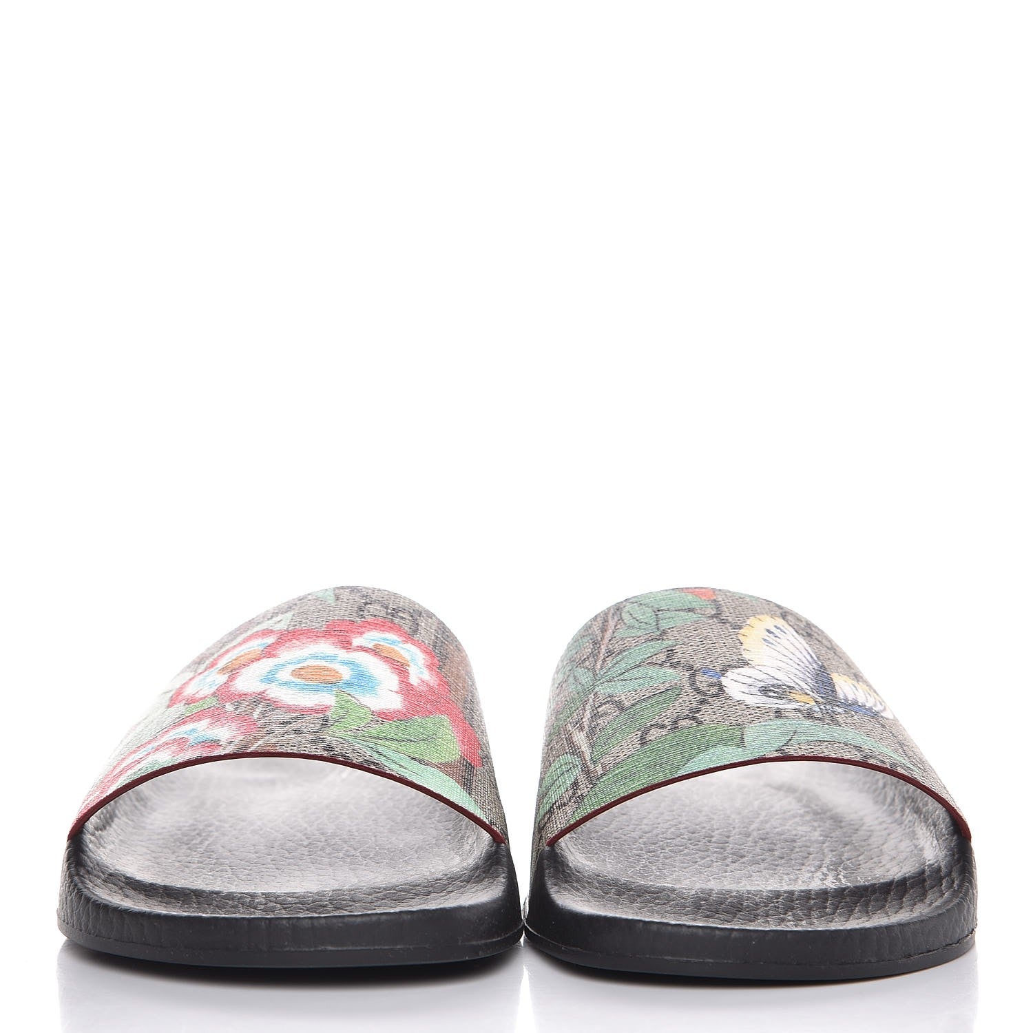 Gucci GG Supreme Monogram Tian Womens Slide Sandals 36 Beige Multicolor 2 of 10