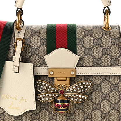 Gucci GG Supreme Monogram Small Queen Margaret Top Handle Bag White 7 of 9