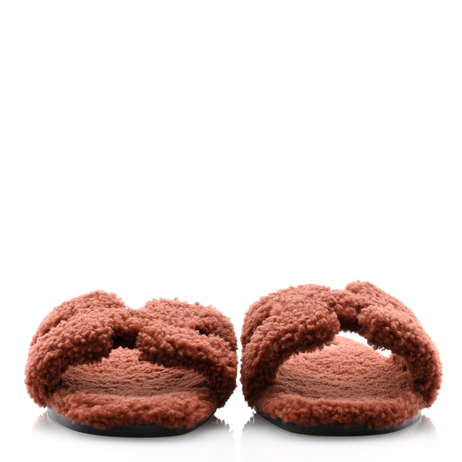 Hermes Woolskin Oran Sandals 39 Cognac 2 of 7