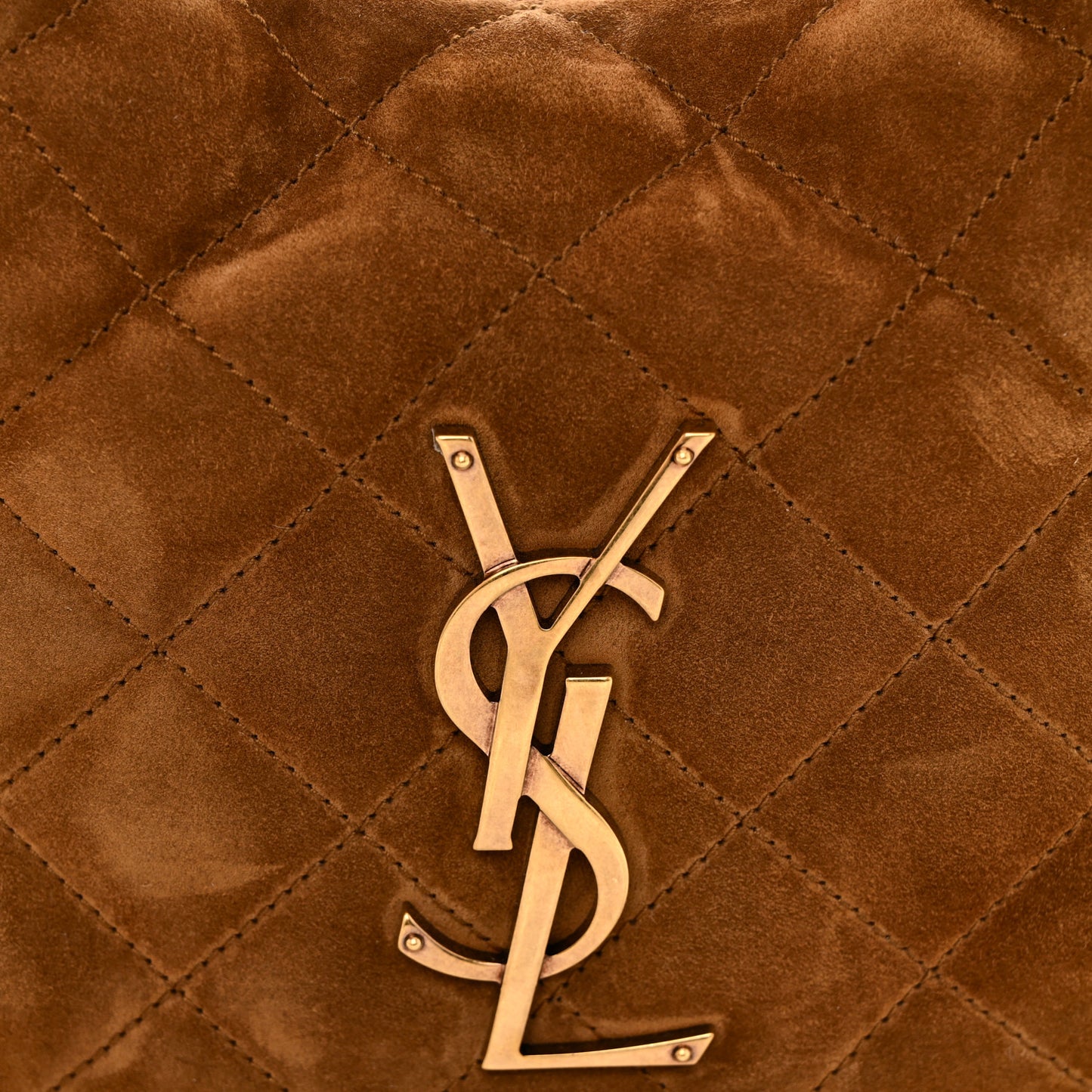 Suede Quilted Icarino Bag Caramel Cognac