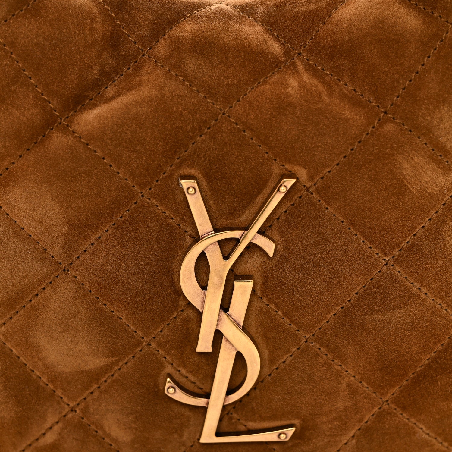 Saint Laurent Suede Quilted Icarino Bag Caramel Cognac 8 of 10