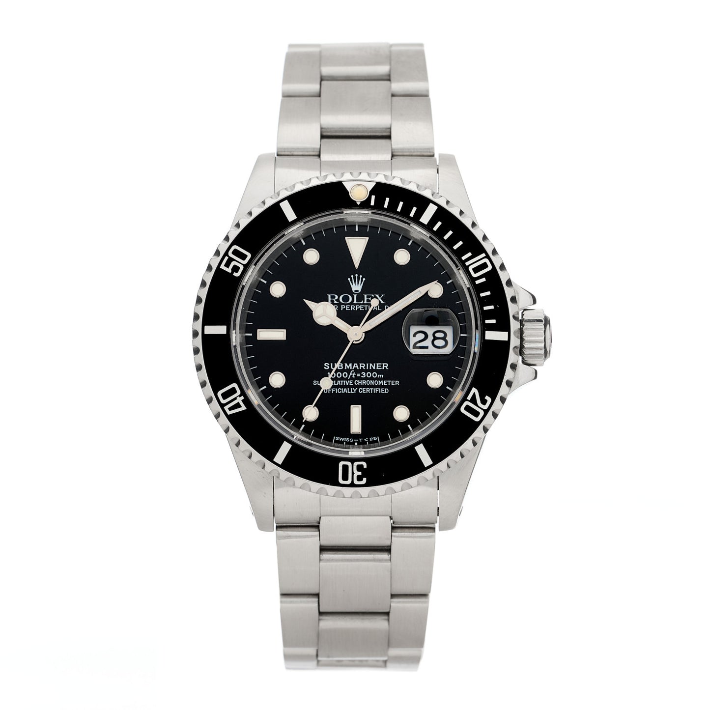 Stainless Steel 40mm Oyster Perpetual Submariner Date Watch Black 16610