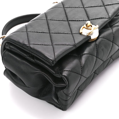 Chanel Calfskin Quilted Accordion Pearl CC Flap Bag Black Black 9 of 10