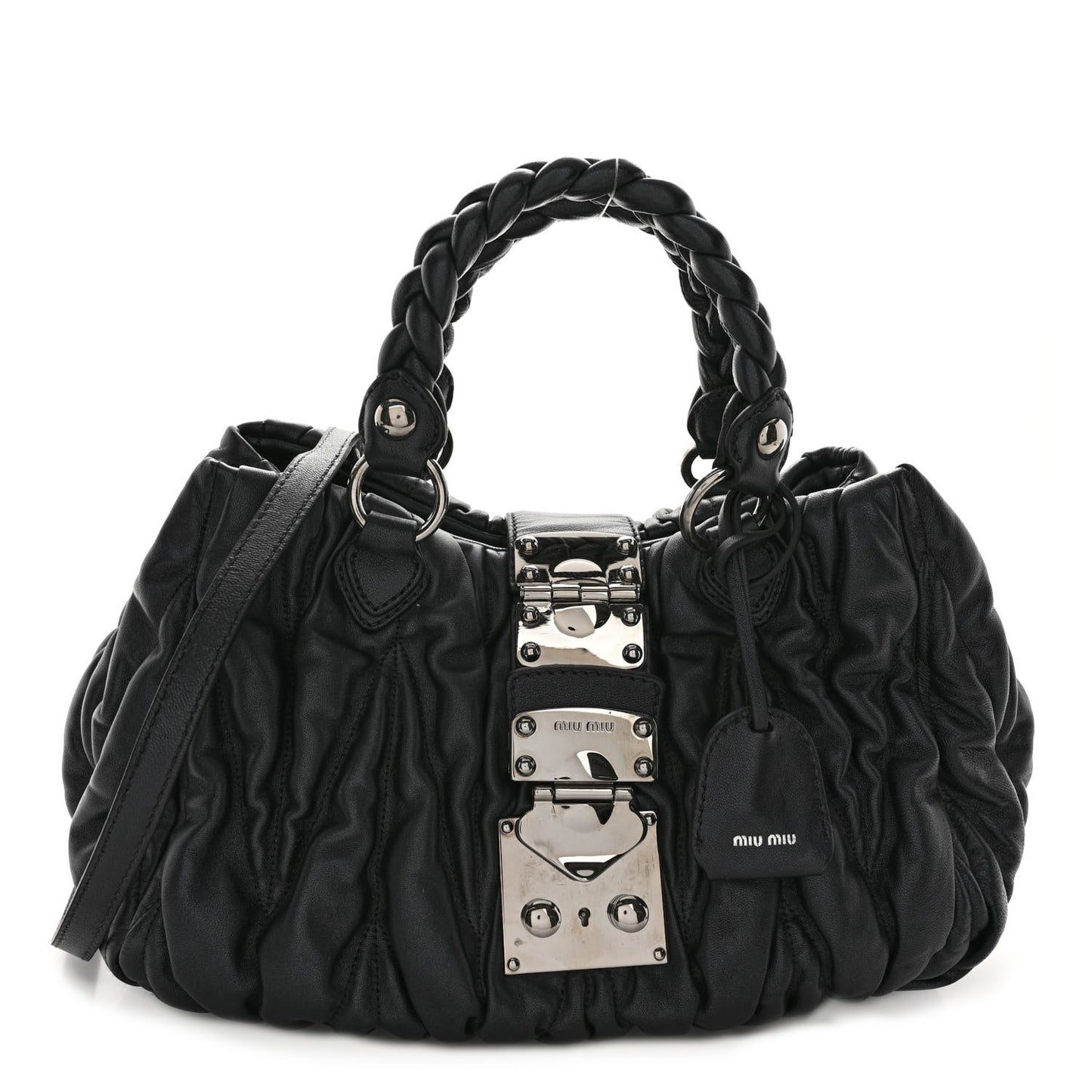 Nappa Matelasse Top Handle Satchel Black