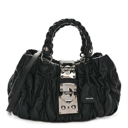 Miu Miu Nappa Matelasse Top Handle Satchel Black 1 of 9