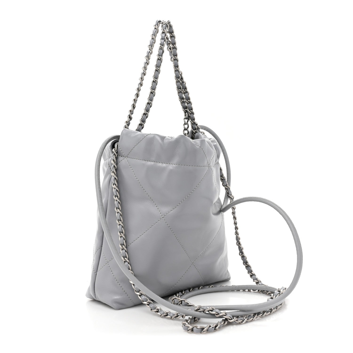 Chanel Shiny Calfskin Quilted Mini Chanel 22 Grey 3 of 10