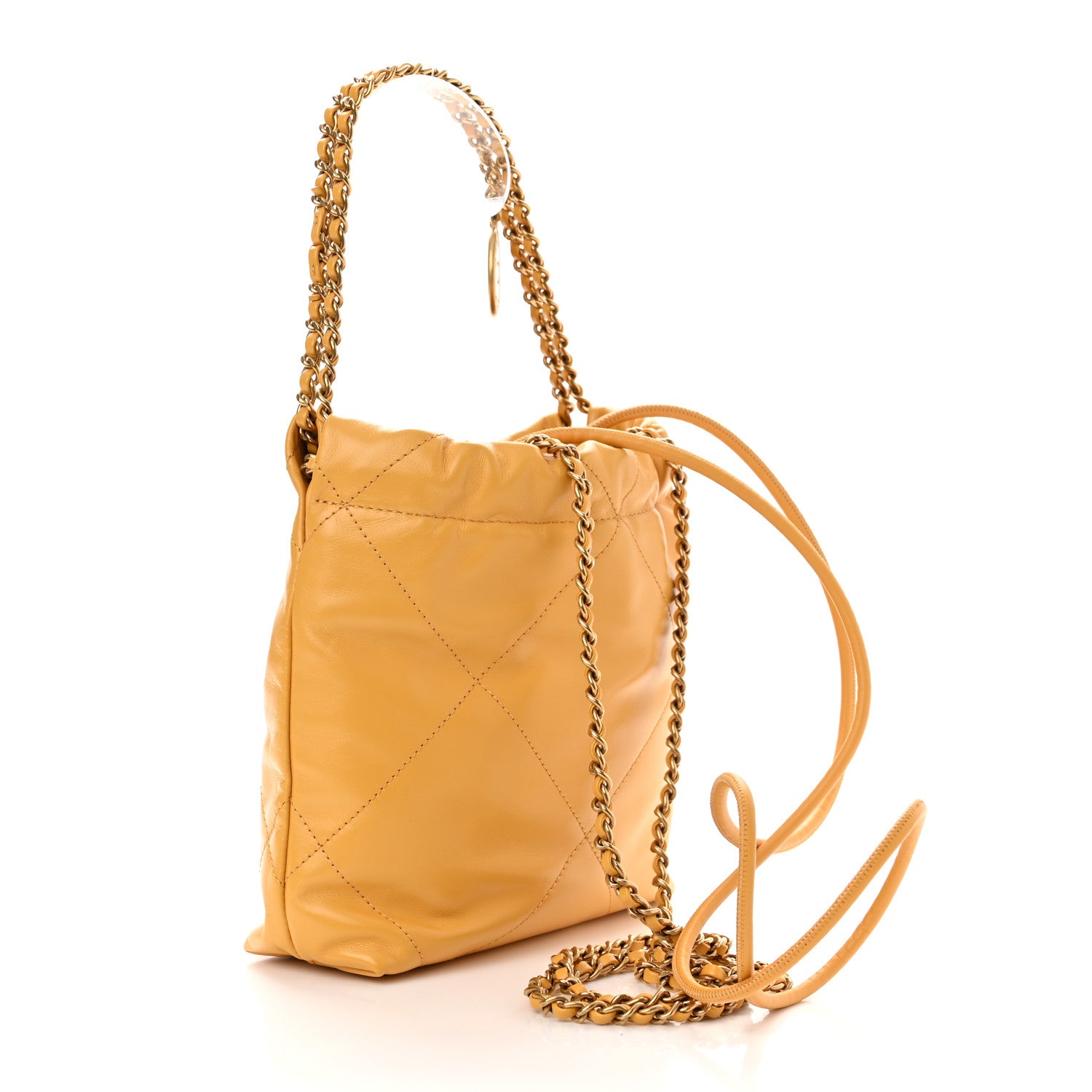 Chanel Shiny Calfskin Quilted Mini Chanel 22 Yellow 3 of 10