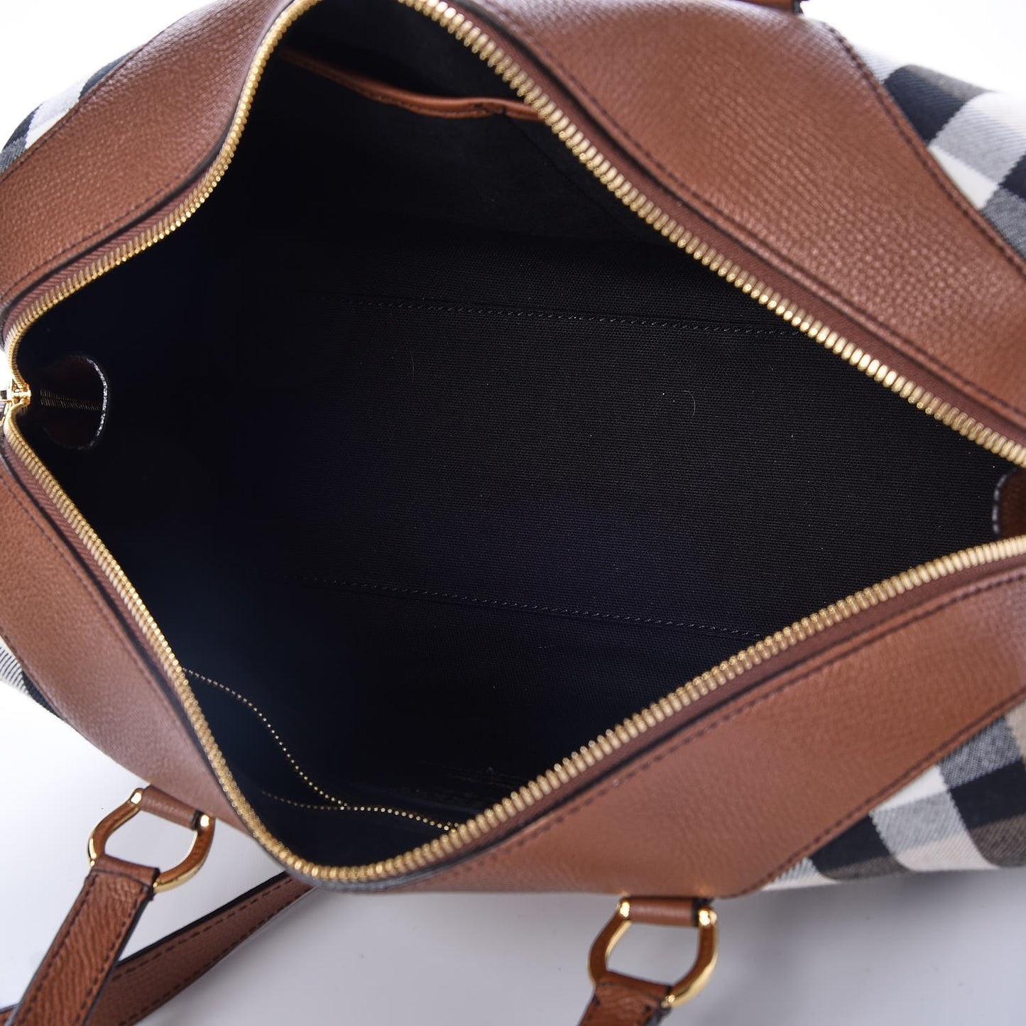 House Check Derby Calfskin Medium Alchester Bowling Bag Tan