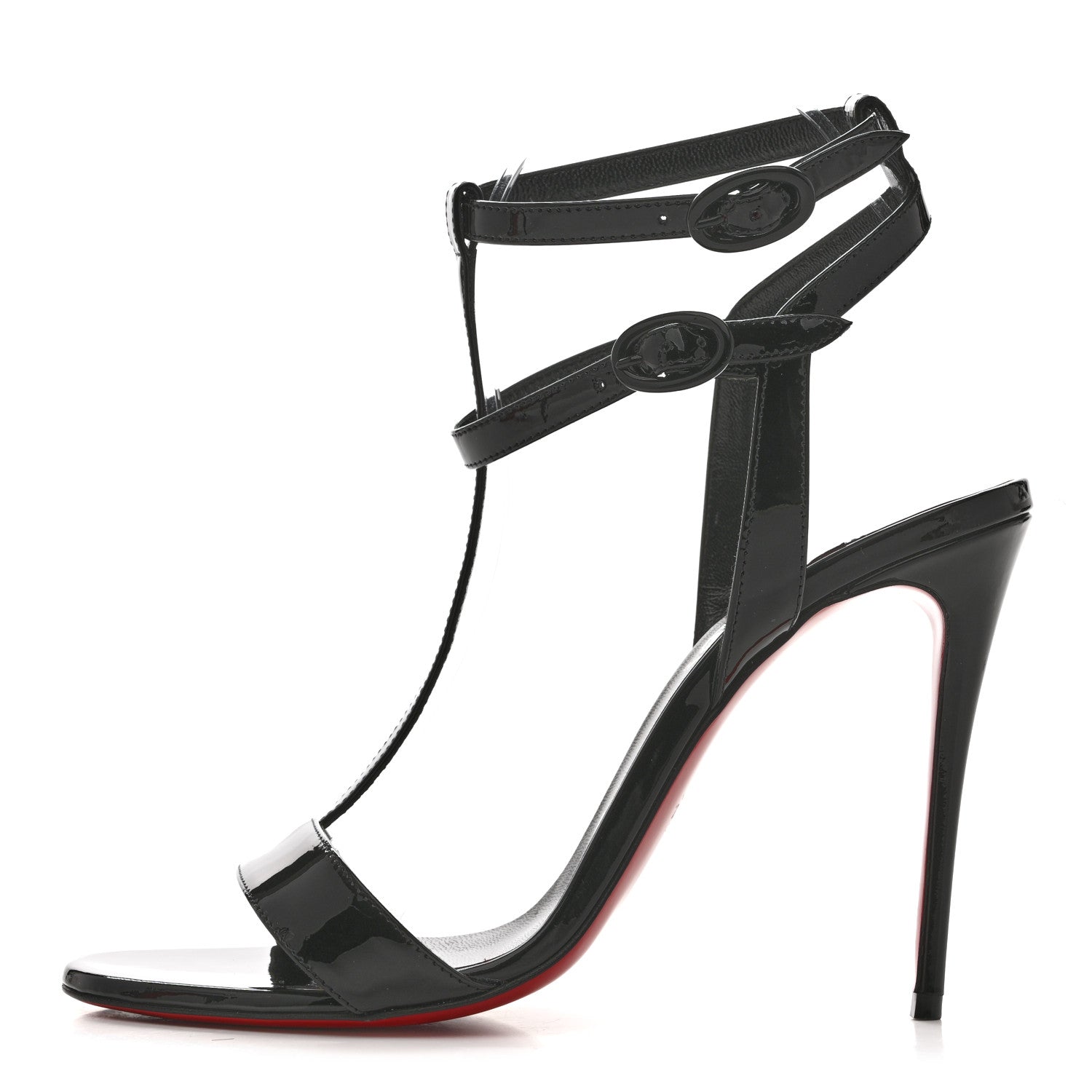 Christian Louboutin Patent Mara 100 Sandals 38 Black 1 of 8