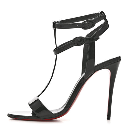 Christian Louboutin Patent Mara 100 Sandals 38 Black 1 of 8