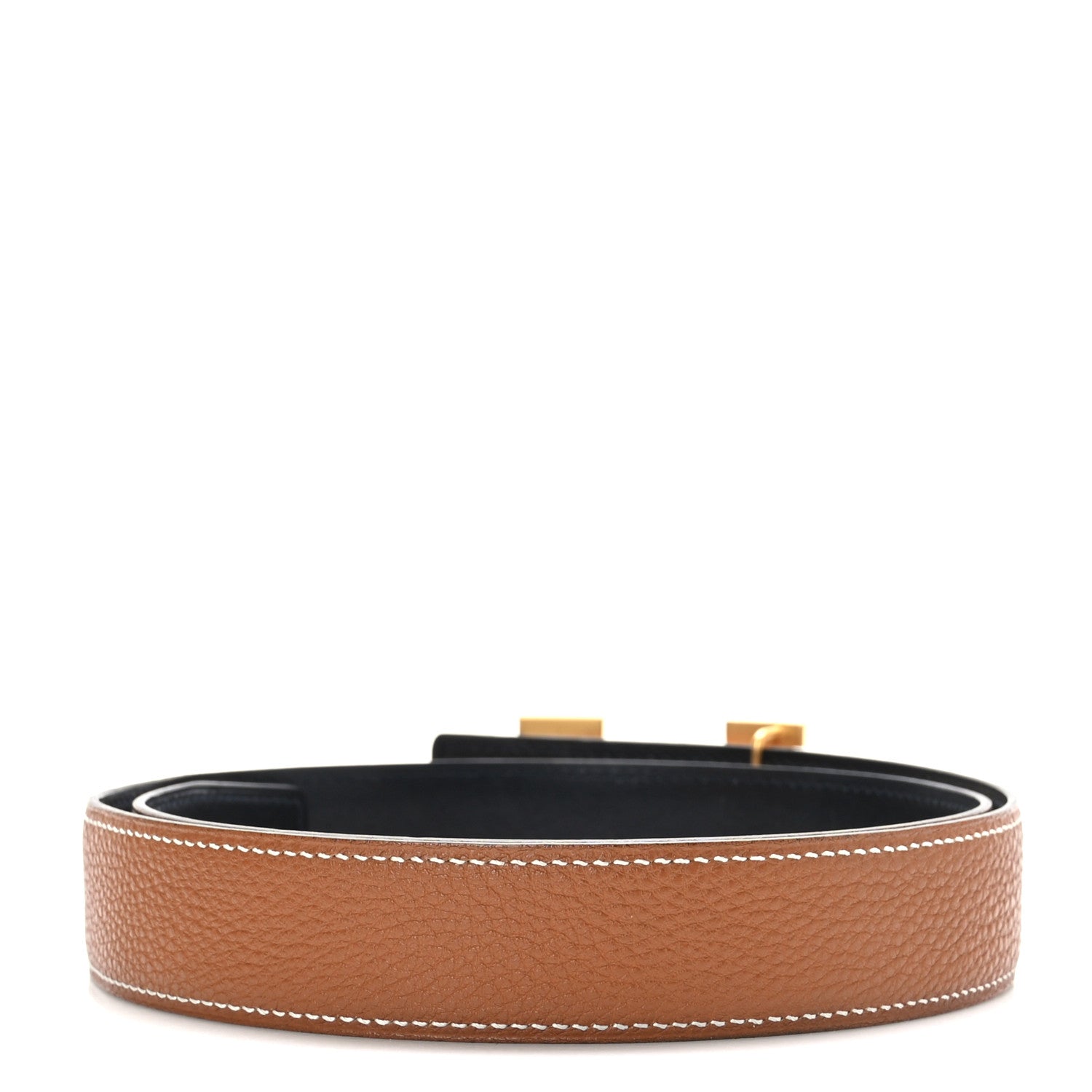 Hermes Box Togo 32mm Martelee H Belt 80 32 Black Gold 2 of 7