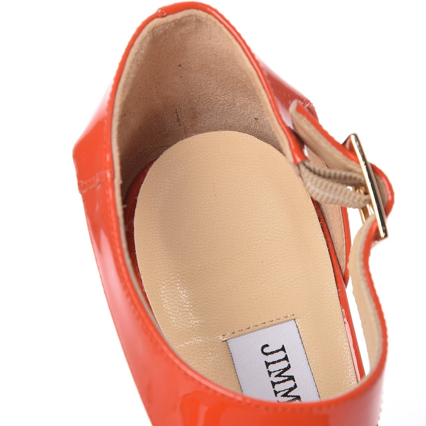 Patent Totem T Strap Platform Sandals 37.5 Orange