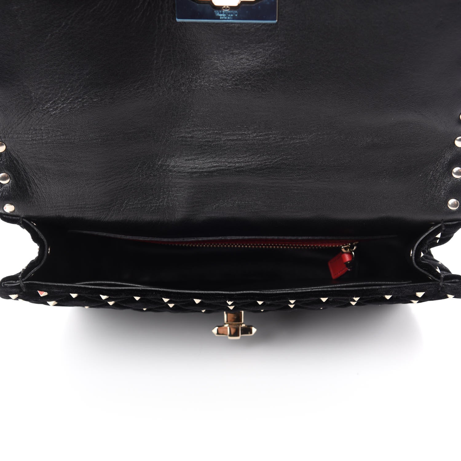 Valentino Garavani Velvet Medium Rockstud Spike Shoulder Bag Black 5 of 9