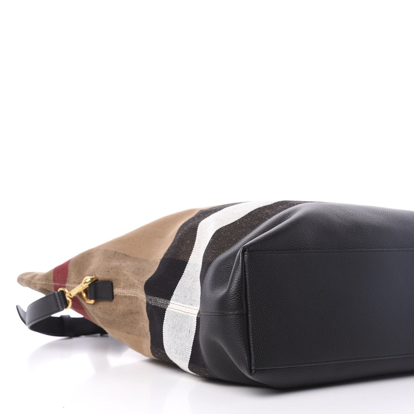 Grainy Calfskin Mega Check Armley Folding Messenger Black