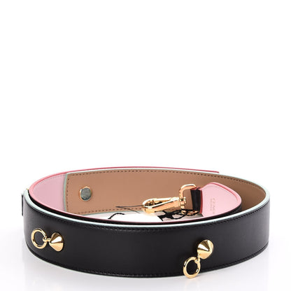 Fendi Vitello Dolce Tri-Color Buttoned Strap You Black Peonia Cuoio 2 of 5