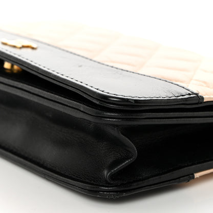 Chanel Aged Calfskin Quilted Gabrielle Wallet On Chain WOC Beige Black 10 of 11