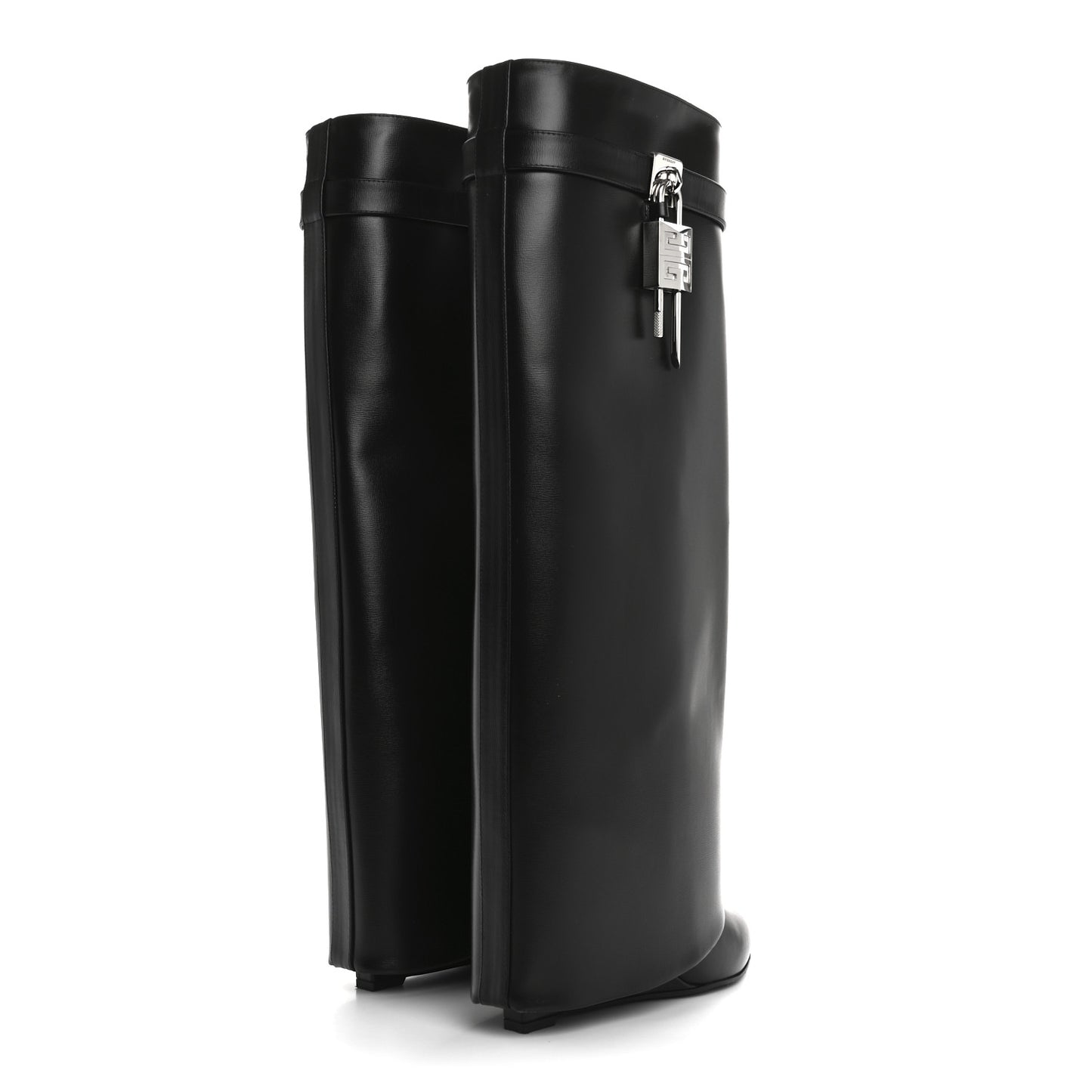 Calfskin Shark Lock Pant Boots 39 Black