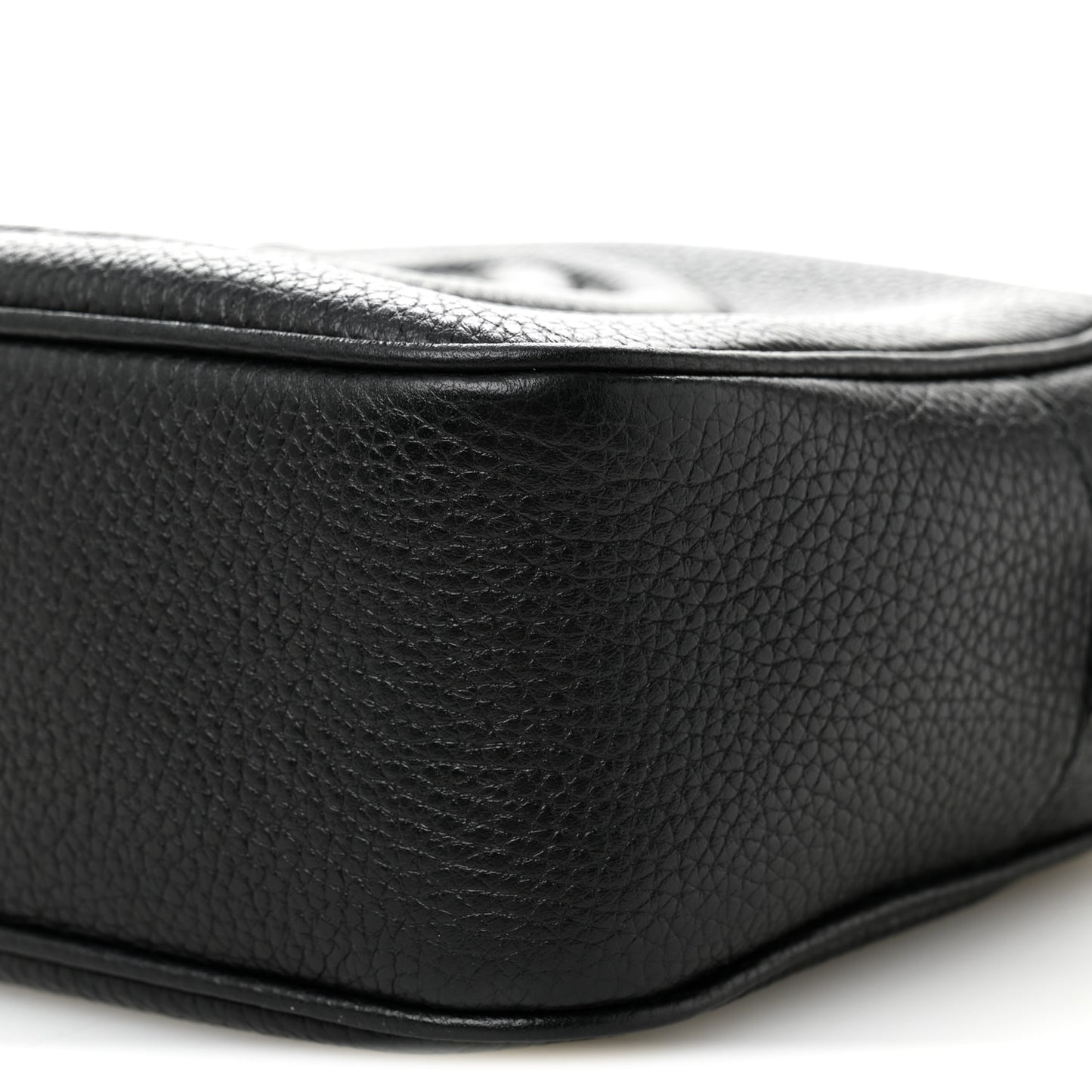 Pebbled Calfskin Small Soho Disco Bag Black