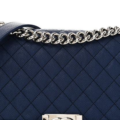 Chanel Caviar Quilted Medium Boy Flap Dark Blue 8 of 13