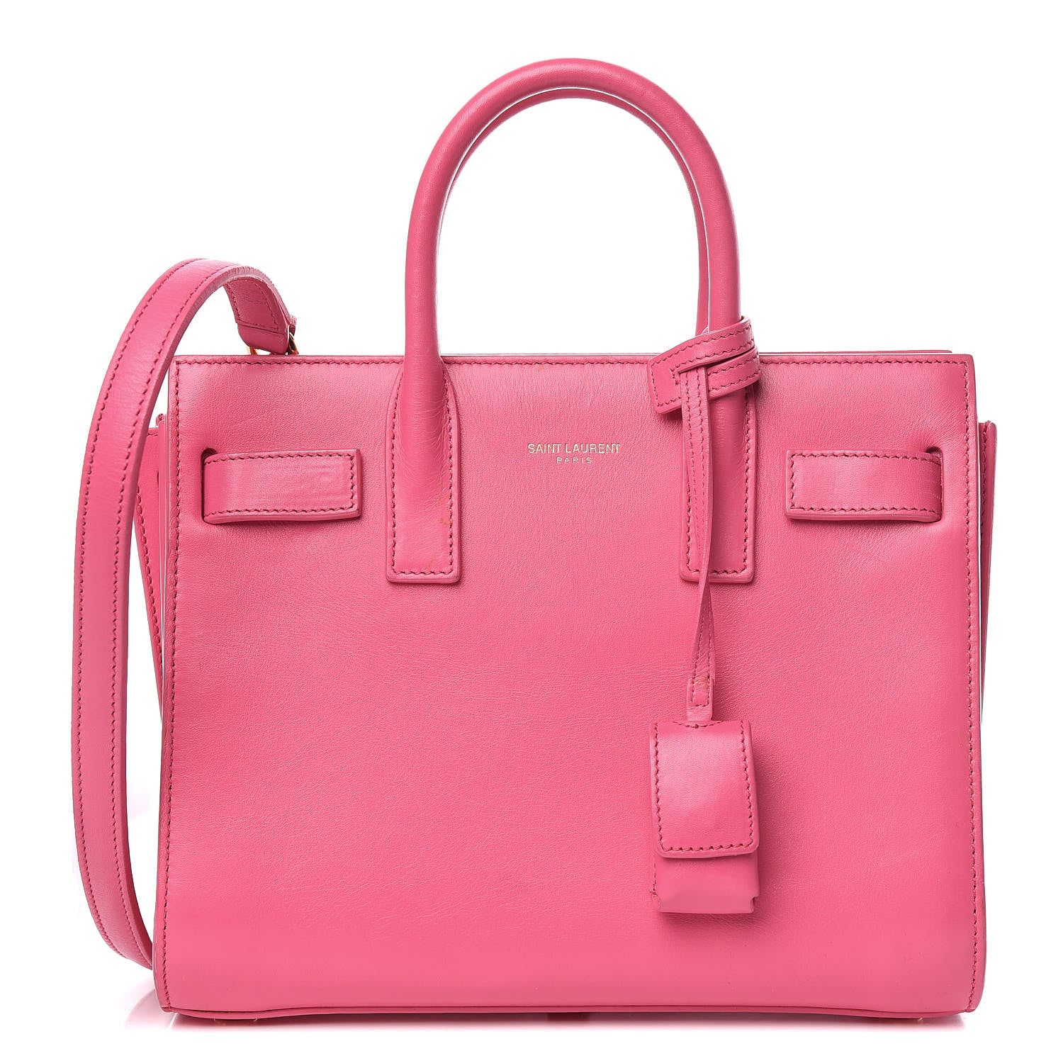 Saint Laurent Calfskin Nano Sac De Jour Lipstick Fuchsia 1 of 11