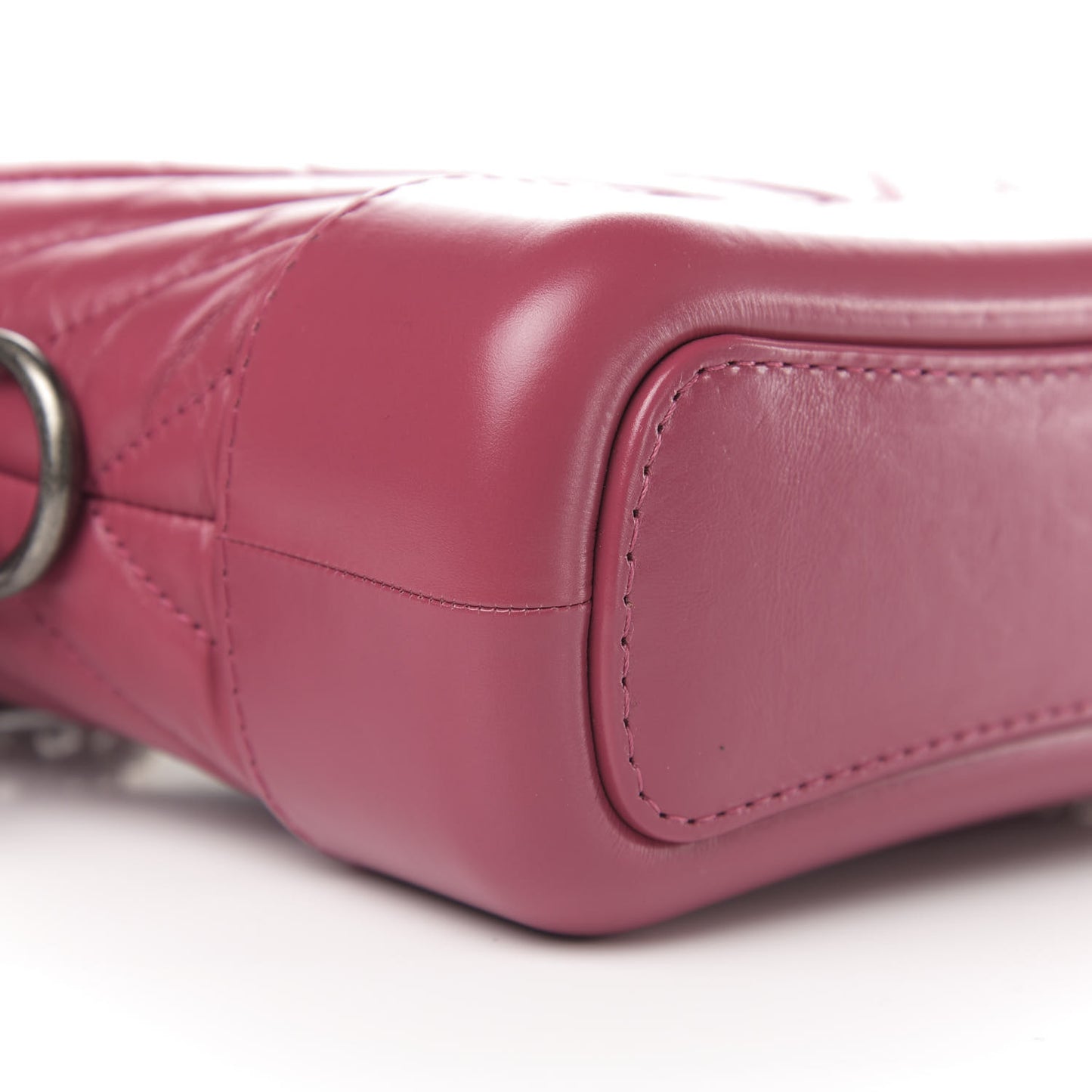 Aged Calfskin Chevron Quilted Small Gabrielle Hobo Dark Pink