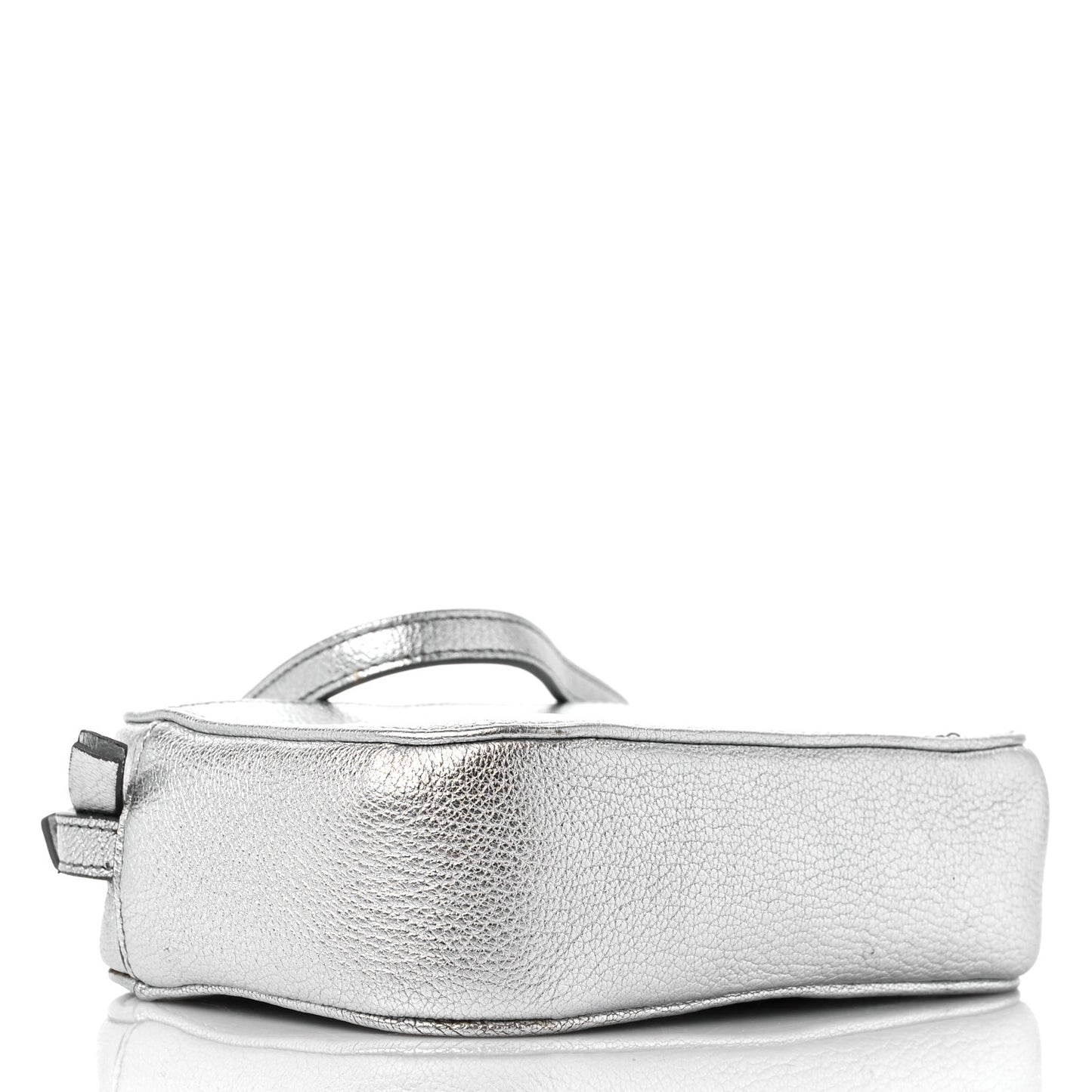 Metallic Goatskin Logo XS Everyday Camera Bag Argent Black
