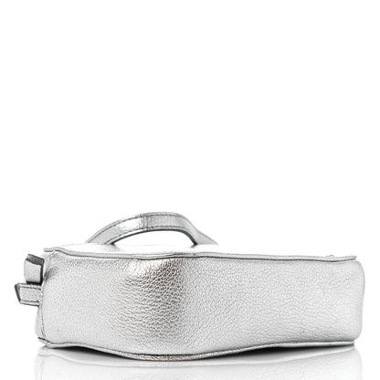 Balenciaga Metallic Goatskin Logo XS Everyday Camera Bag Argent Black 4 of 13