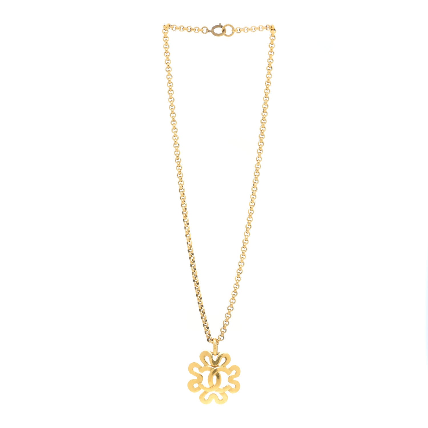 Chanel CC Flower Necklace Gold 3 of 6