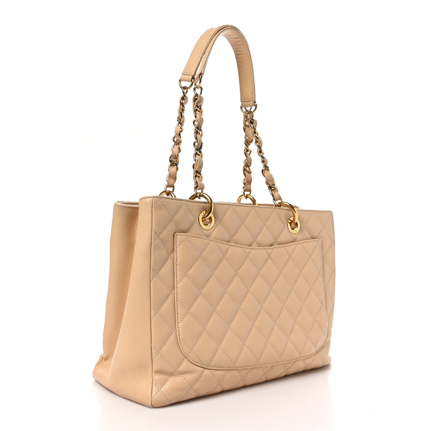 Caviar Quilted Grand Shopping Tote GST Beige Clair