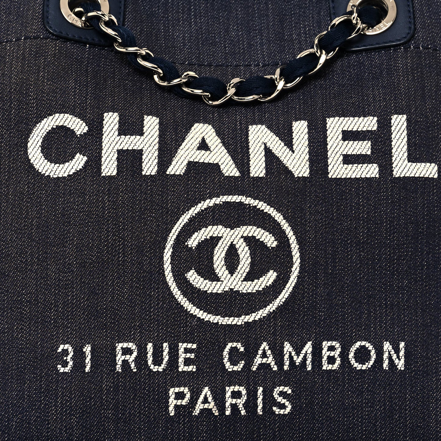 Denim Medium Deauville Tote Dark Blue