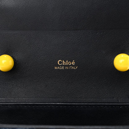 Chloe Calfskin Crocodile Embossed Small Aby Lock Full Blue 6 of 9