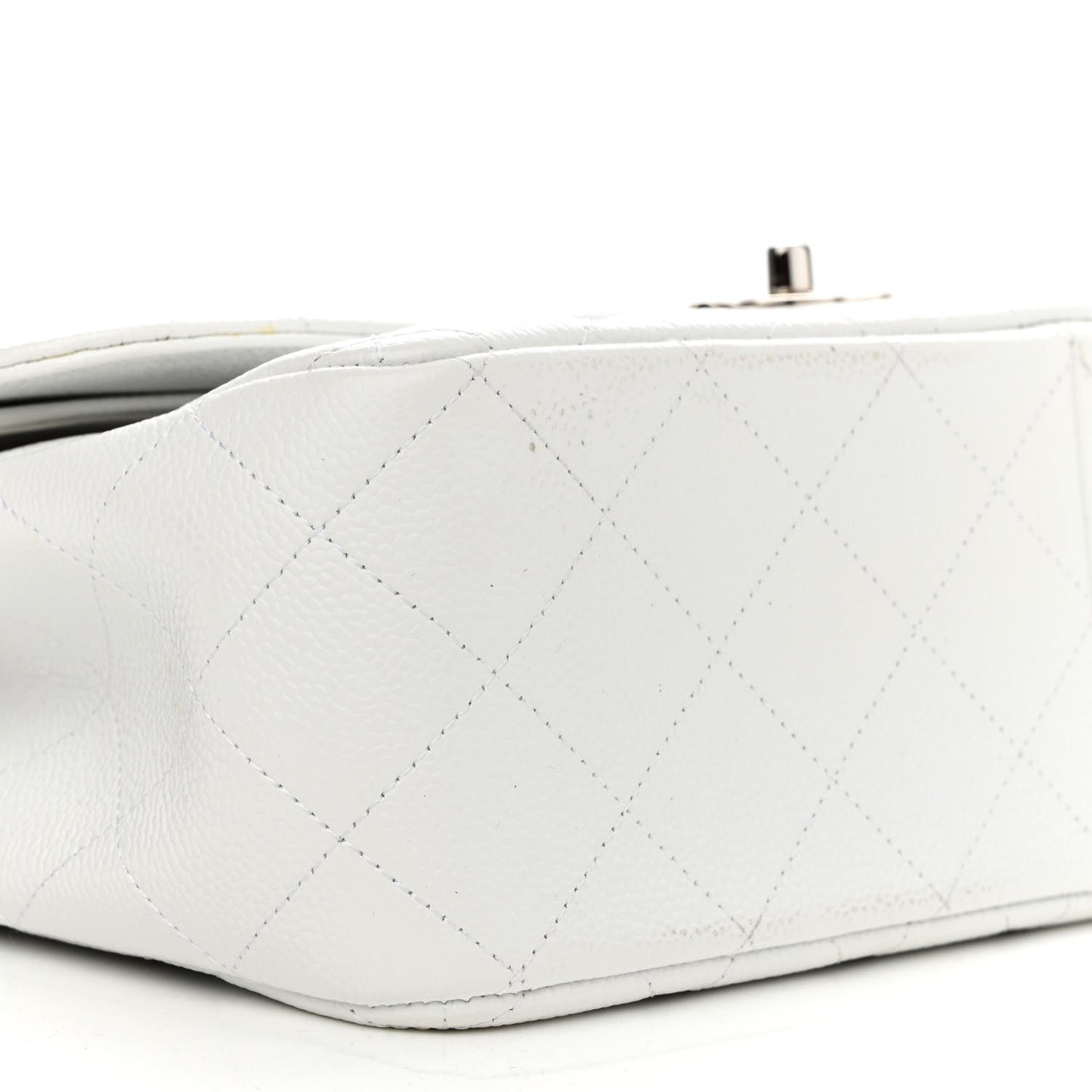 Caviar Quilted Jumbo Double Flap White