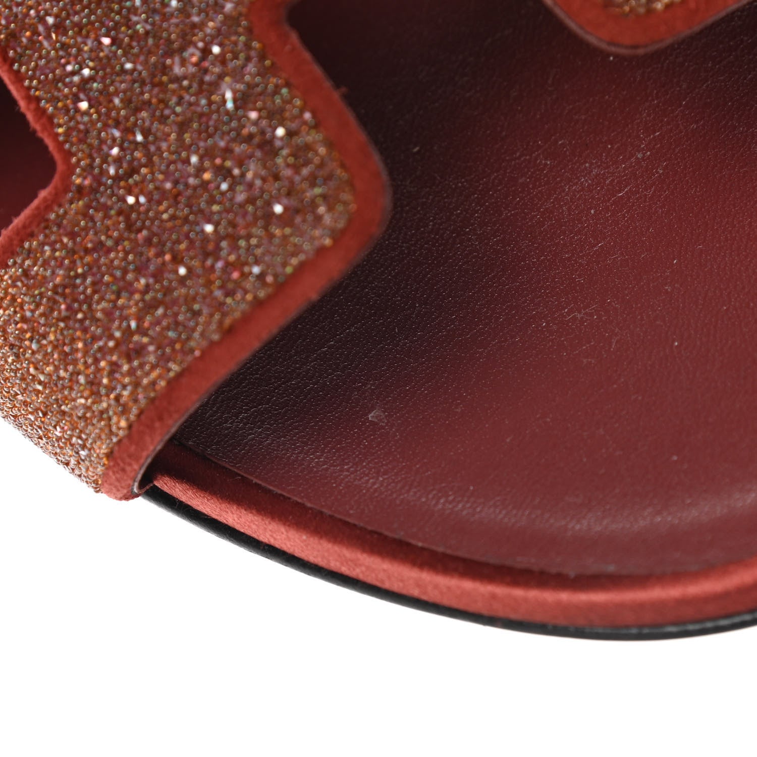 Hermes Satin Crystal Powder Oasis Sandals 39 Rouge Tomette 14 of 14