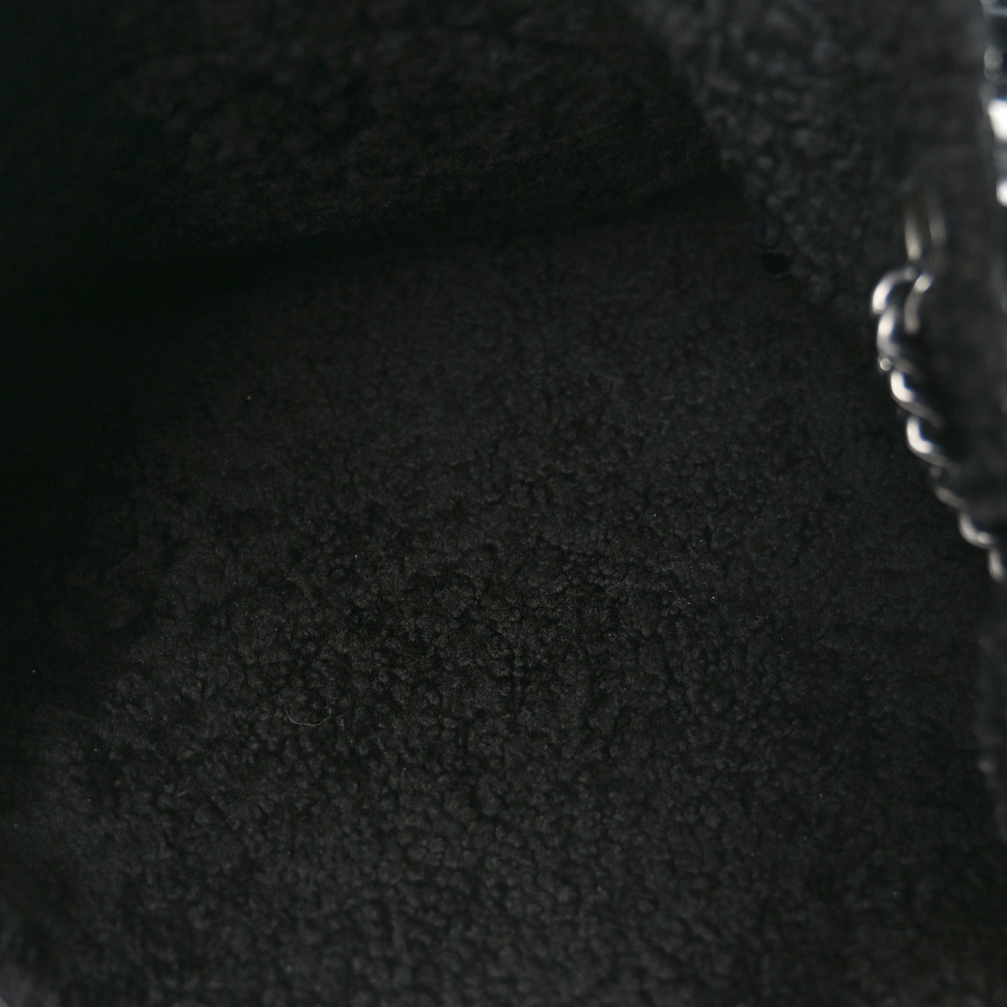 Patent Shearling Medium Soho Chain Shoulder Bag Black