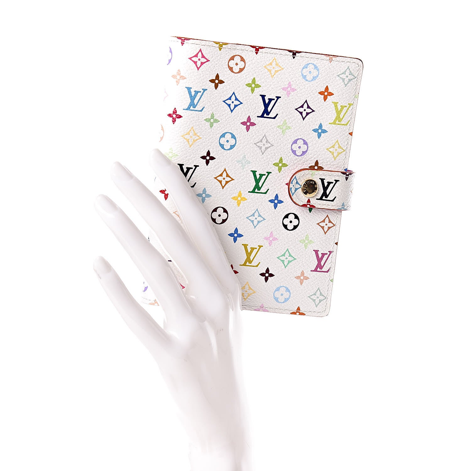 Louis Vuitton Monogram Multicolor Small Ring Agenda Cover White Litchi 2 of 8