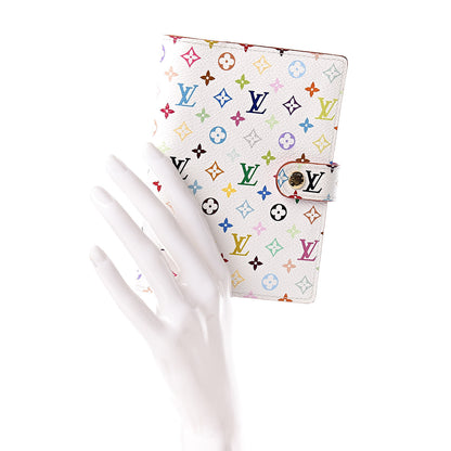 Louis Vuitton Monogram Multicolor Small Ring Agenda Cover White Litchi 2 of 8