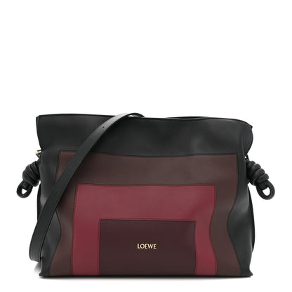 Loewe X ALBERS Nappa Calfskin Medium Flamenco Knot Clutch Black Burgundy 1 of 13