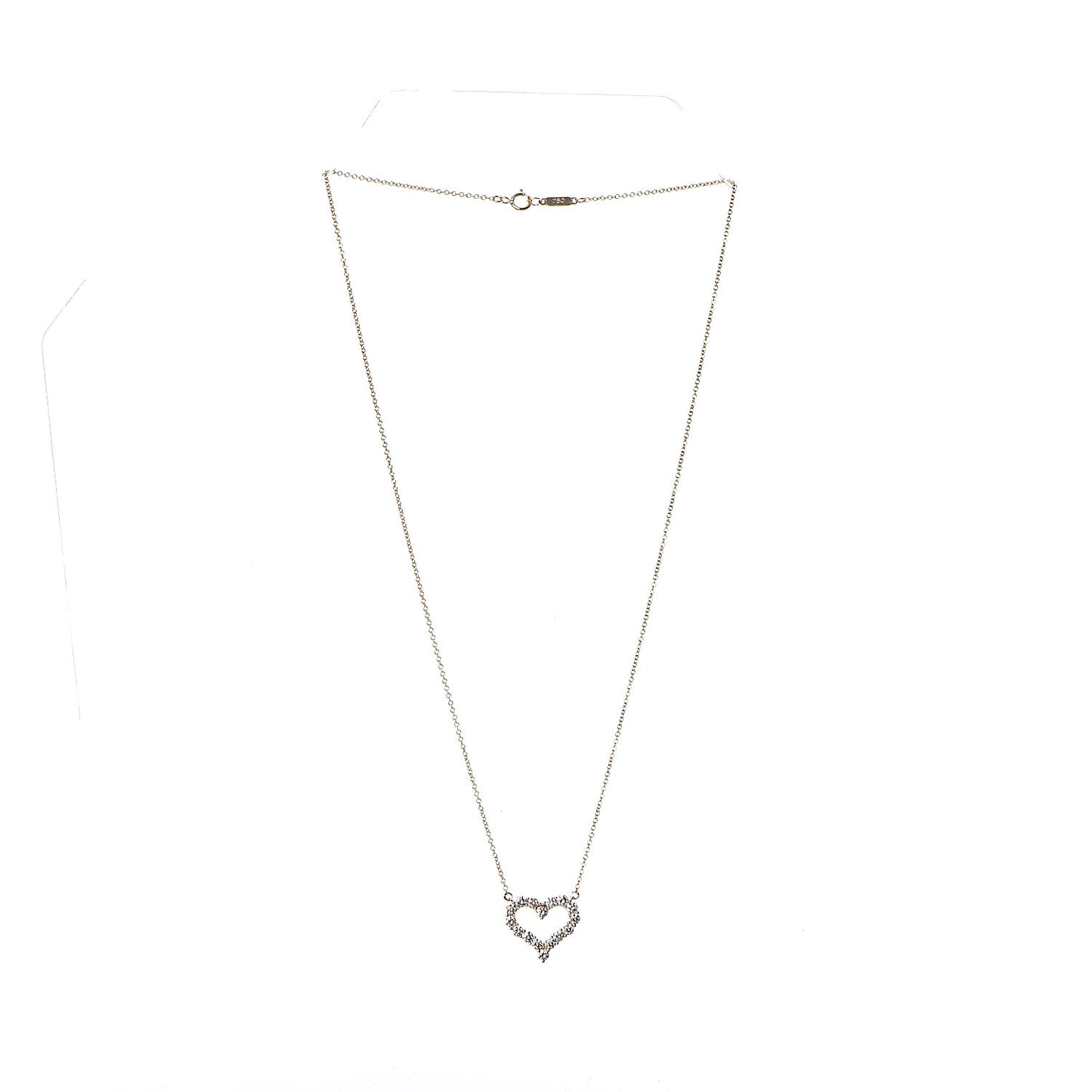 18K Yellow Gold Diamond Heart Pendant Necklace