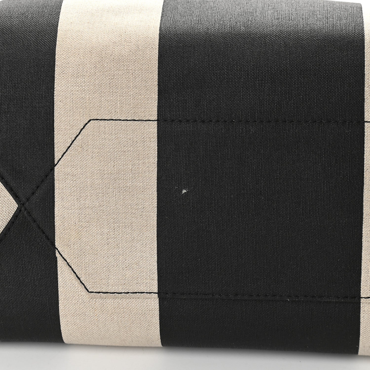 MCM Canvas Stripe Ilse East West Shopper Tote Black White 9 of 11