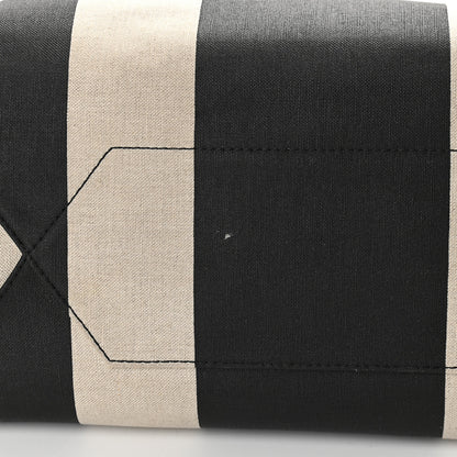 MCM Canvas Stripe Ilse East West Shopper Tote Black White 9 of 11