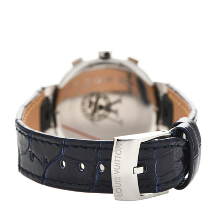 Louis Vuitton Stainless Steel Alligator 28mm Tambour Lovely Cup Quartz Watch Blue 3 of 4