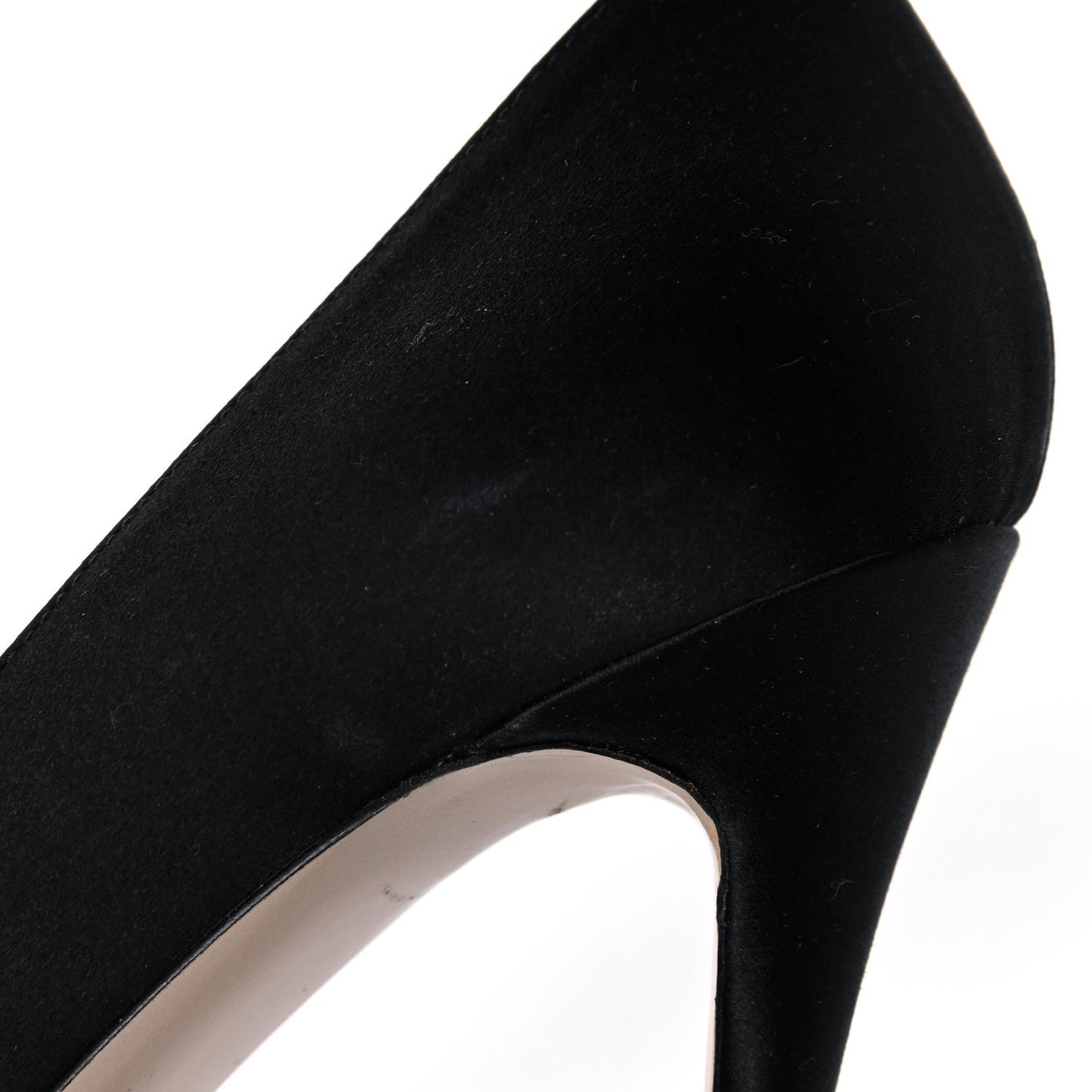 Satin Crystal Versailles Bow Peep Toe Platform High Heel Pumps 38 Black