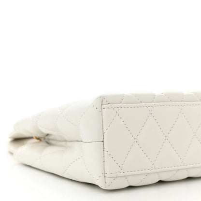 Chanel Shiny Aged Calfskin Quilted Nano Kelly Shopper White 9 of 10