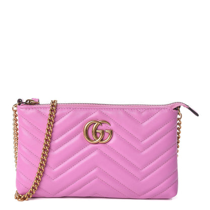 Gucci Calfskin Matelasse Mini GG Marmont Chain Bag Candy Mousse 1 of 11