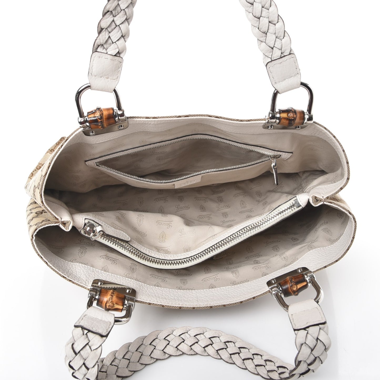 Monogram Medium Bamboo Bar Tote Off White