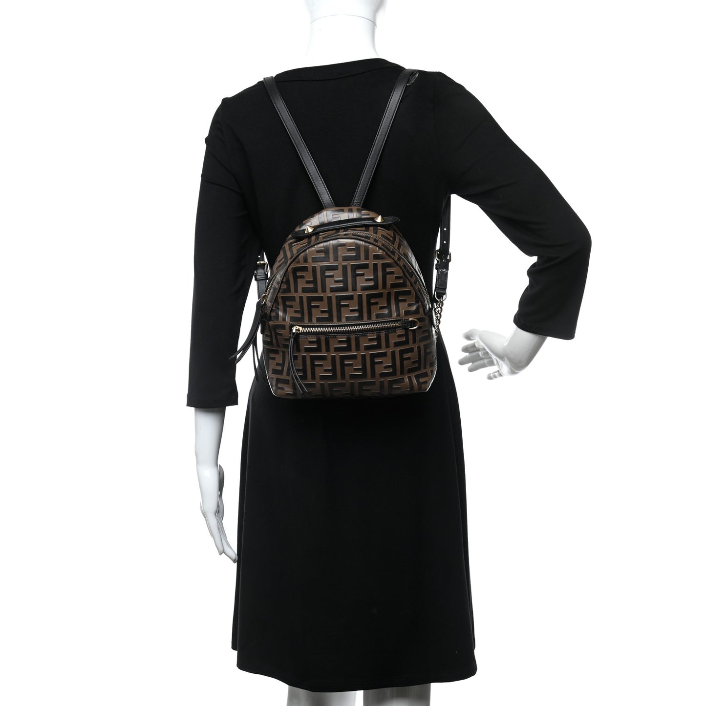 Vitello Bi-Color FF 1974 Embossed Mini Backpack Maya Black