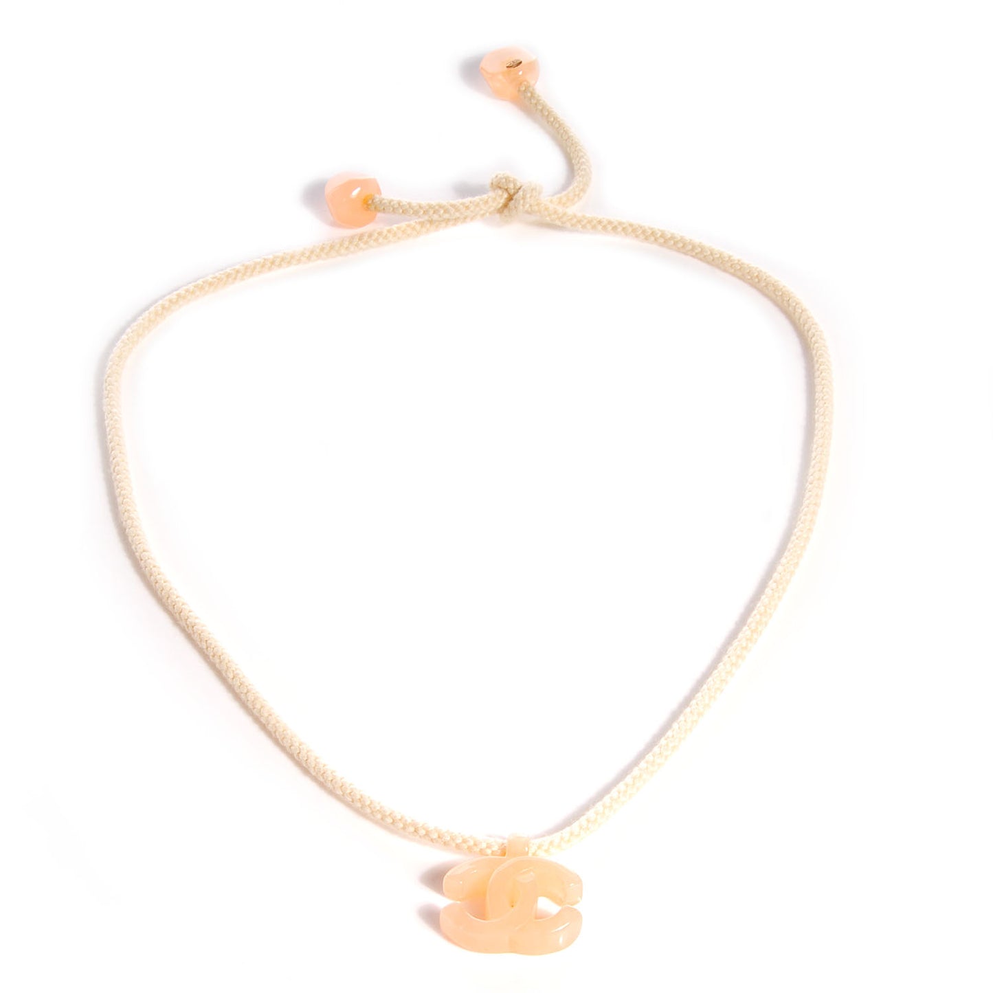 Resin CC Rope Necklace Peach