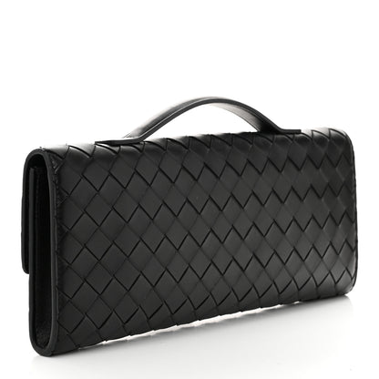 Bottega Veneta Nappa Intrecciato Long Andiamo Top Handle Clutch Black 3 of 9