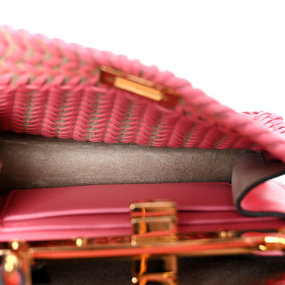 Fendi Vitello King Shiny Nappa Intreccio Petite Peekaboo I SEE U Satchel Pink Dalia 4 of 11